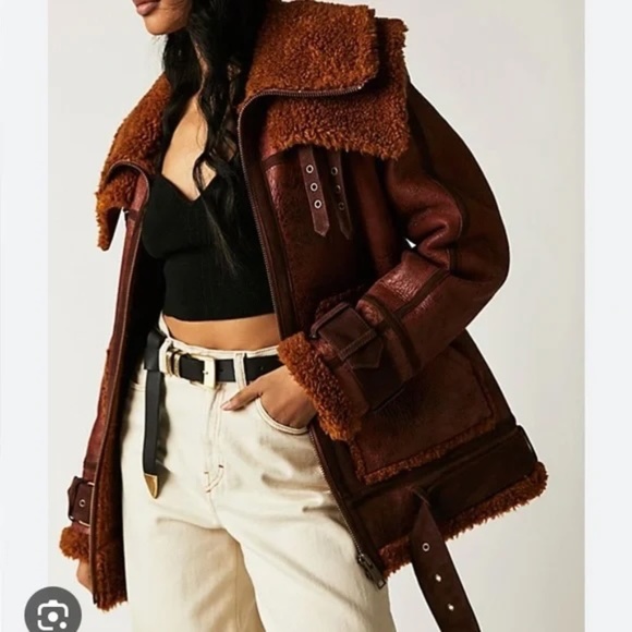 Free People We the Free Maverick Shearling Jacket XS